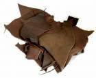 LEATHER SCRAPS / BUCKET LEATHER / - brown color - 1KG