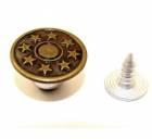 Button for Jeans 17 star - old brass / stainless steel /