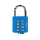 GJM type SP-35 8-digit padlock with a fixed code - blue