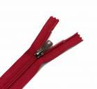 Nylon spiral zip fasteners T7 -50cm with decorative slider dark nickel - colour crimson