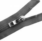 Nylon spiral zip fasteners T7 -50cm with decorative slider dark nickel - colour black