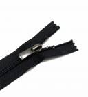 Nylon spiral zip fasteners T7 -50cm with decorative slider dark nickel - colour black
