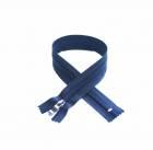 Nylon spiral zip fasteners T7 -50cm with decorative slider dark nickel - colour navy blue