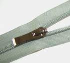 Nylon spiral zip fasteners T7 -50cm with decorative slider dark nickel - colour grey